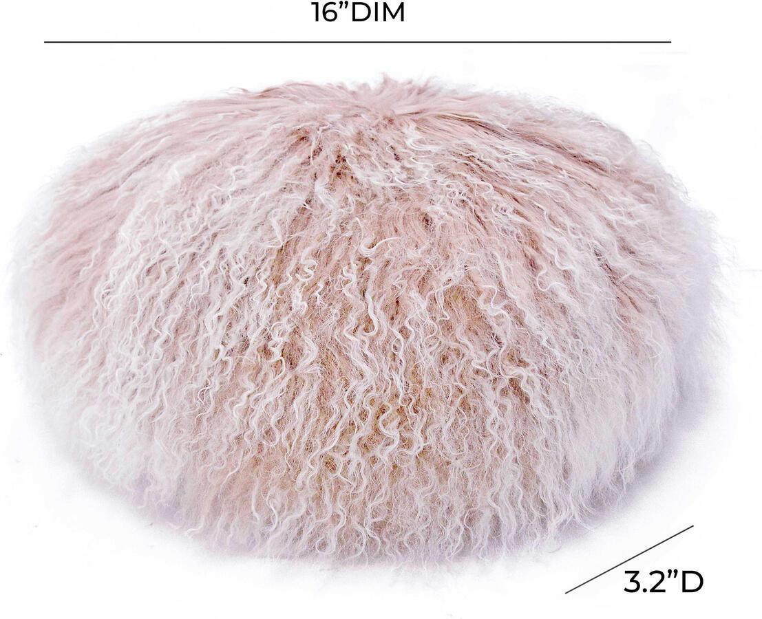 Tov Furniture Pillows & Throws - Ruby 16" Genuine Tibetan Lamb Fur Round Pillow