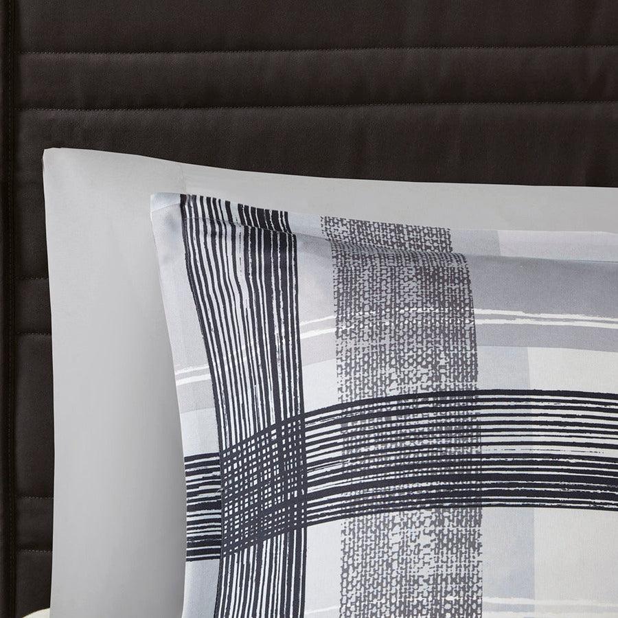 Olliix.com Comforters & Blankets - Rudy Casual Plaid Comforter Set Black Twin/Twin XL