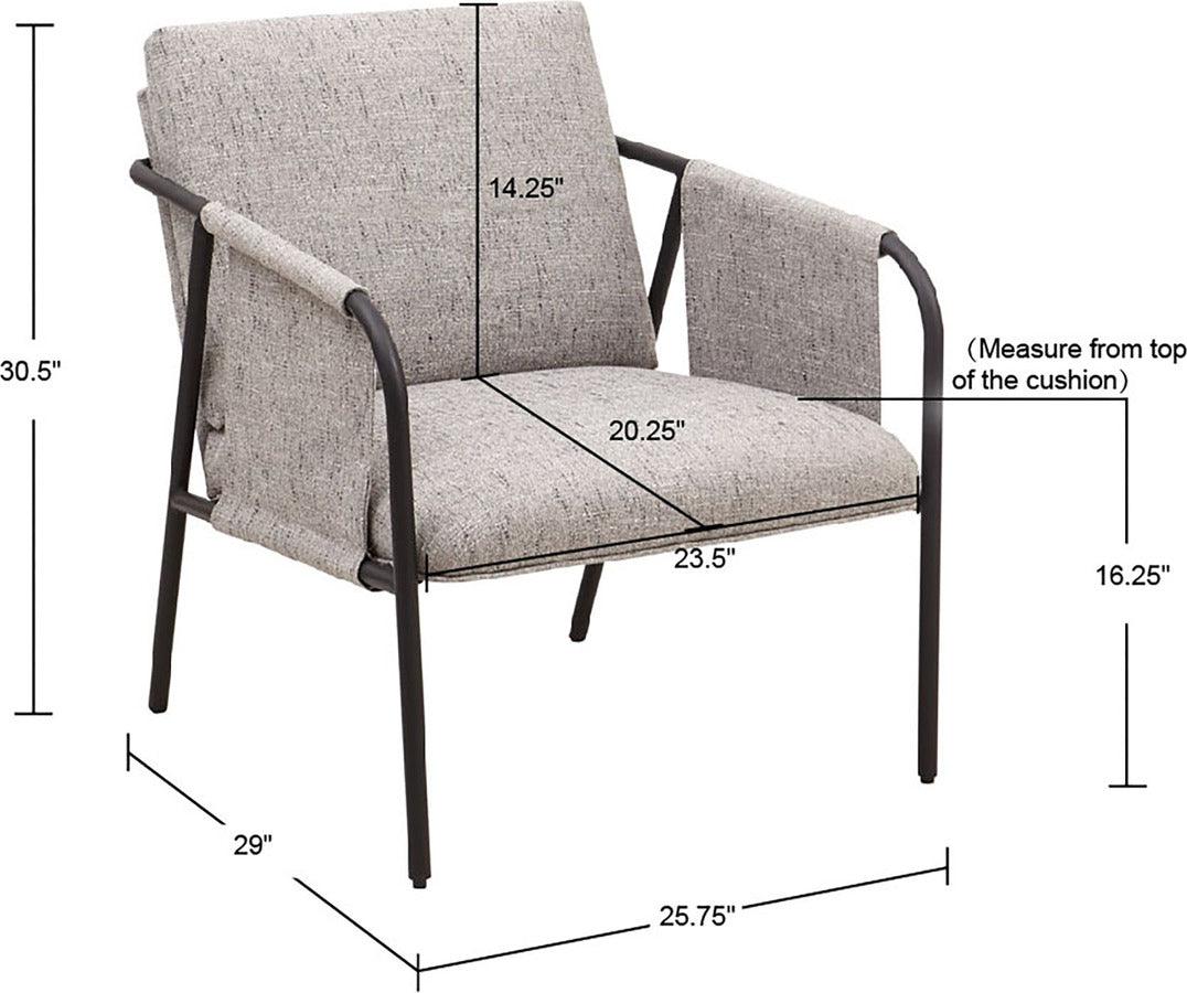 Olliix.com Accent Chairs - Ryan Metal Frame Accent Chair Matte Black