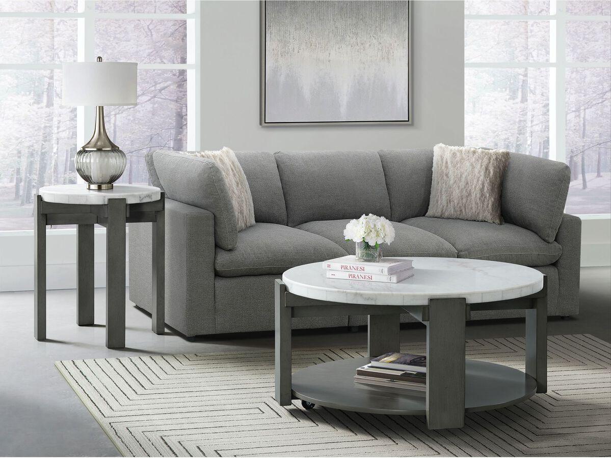 Elements Side & End Tables - Rysa Round End Table in Grey Grey