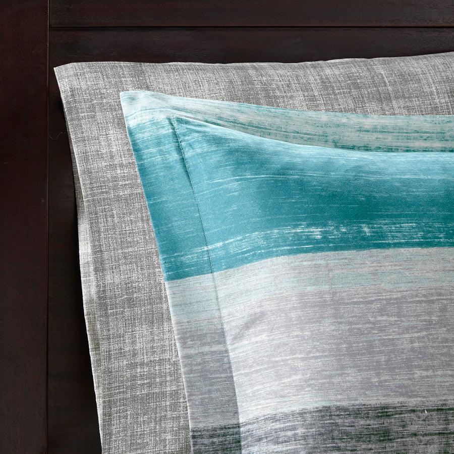 Olliix.com Comforters & Blankets - Saben 26 " W Complete Comforter and Cotton Sheet Set Aqua Queen
