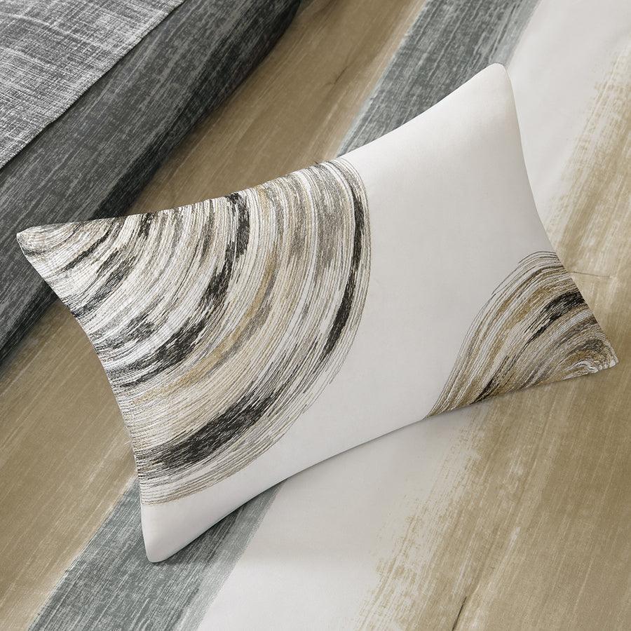 Olliix.com Comforters & Blankets - Saben Modern Complete Comforter and Cotton Sheet Set Taupe Cal King