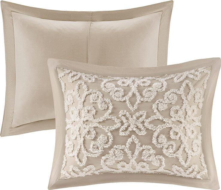 Olliix.com Comforters & Blankets - Sabrina Full/Queen 3 Piece Tufted Cotton Chenille Bedspread Set Taupe