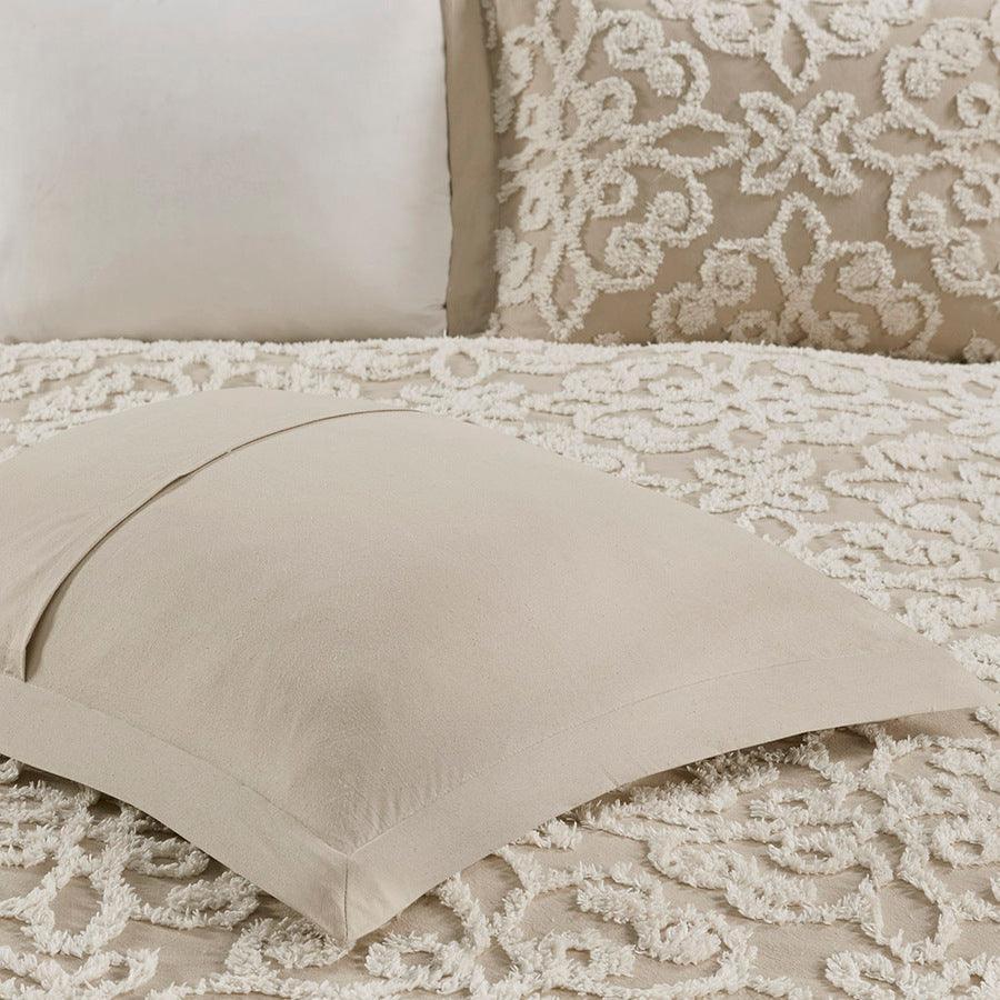 Olliix.com Comforters & Blankets - Sabrina King/California King 3 Piece Tufted Cotton Chenille Bedspread Set Taupe