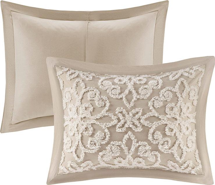 Olliix.com Comforters & Blankets - Sabrina King/California King 3 Piece Tufted Cotton Chenille Bedspread Set Taupe