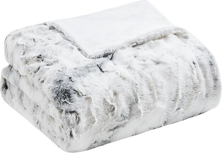 Olliix.com Pillows & Throws - Sachi Modern/Contemporary Oversized Faux Fur Throw 60"W x 70"L Gray