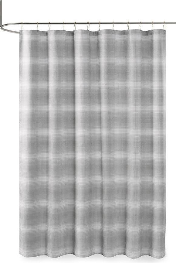 Olliix.com Shower Curtains - Sade Ombre Waffle Weave Shower Curtain Grey