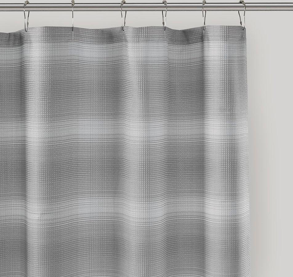 Olliix.com Shower Curtains - Sade Ombre Waffle Weave Shower Curtain Grey