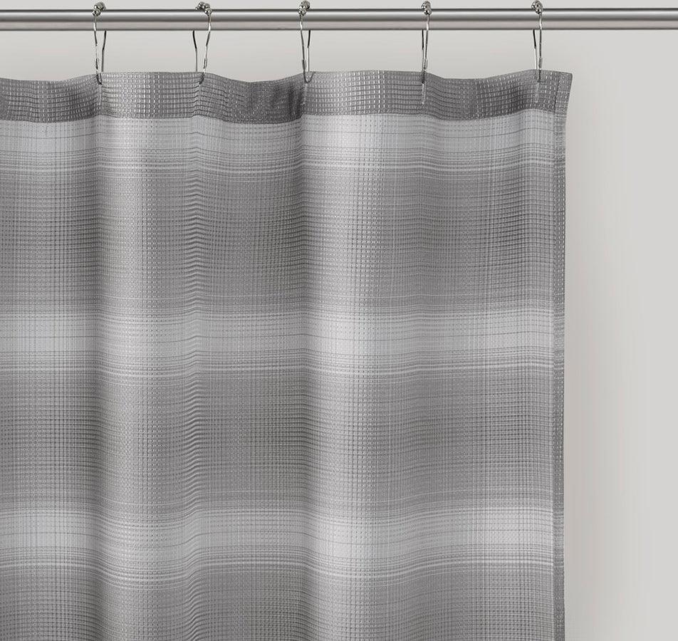 Olliix.com Shower Curtains - Sade Ombre Waffle Weave Shower Curtain Grey