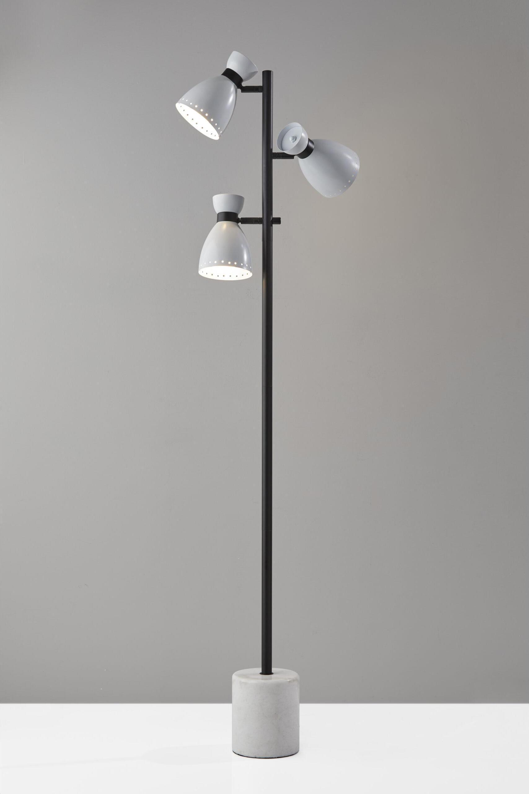 Adesso Floor Lamps - Sadie Tree Lamp Black & White