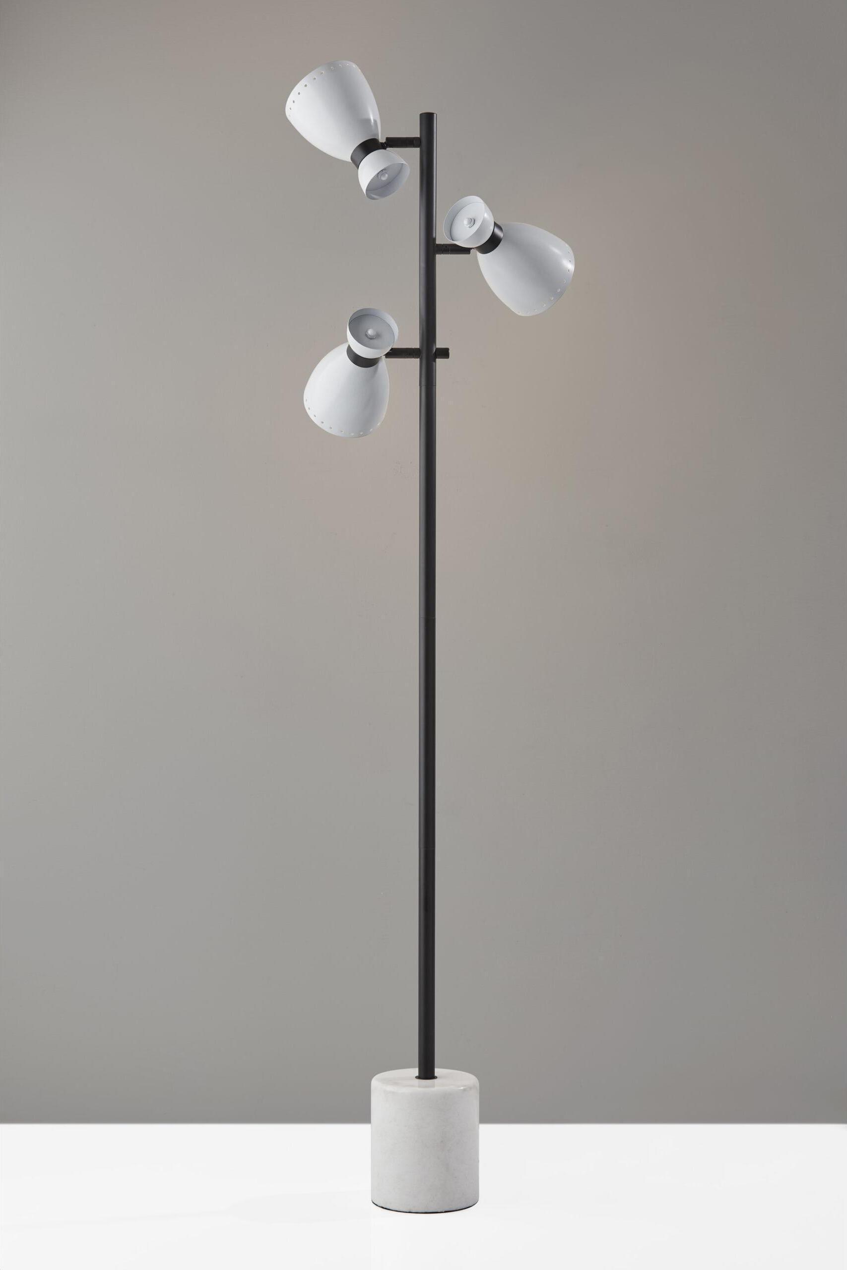 Adesso Floor Lamps - Sadie Tree Lamp Black & White