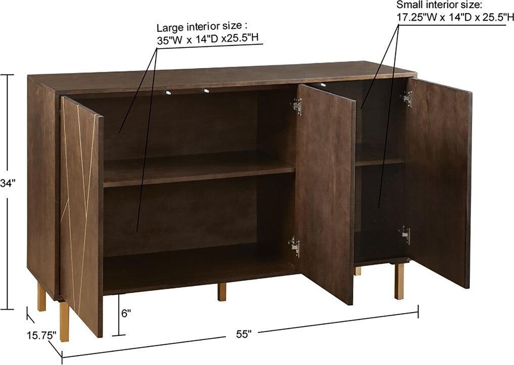 Olliix.com Cabinets & Wardrobes - Sadler 34"H 3-Door Cabinet