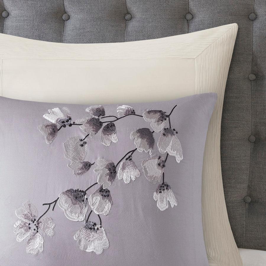 Olliix.com Duvet & Duvet Sets - Sakura Global Inspired Blossom 3 Piece Cotton Sateen Printed Duvet Cover Set King/Cal King Lilac