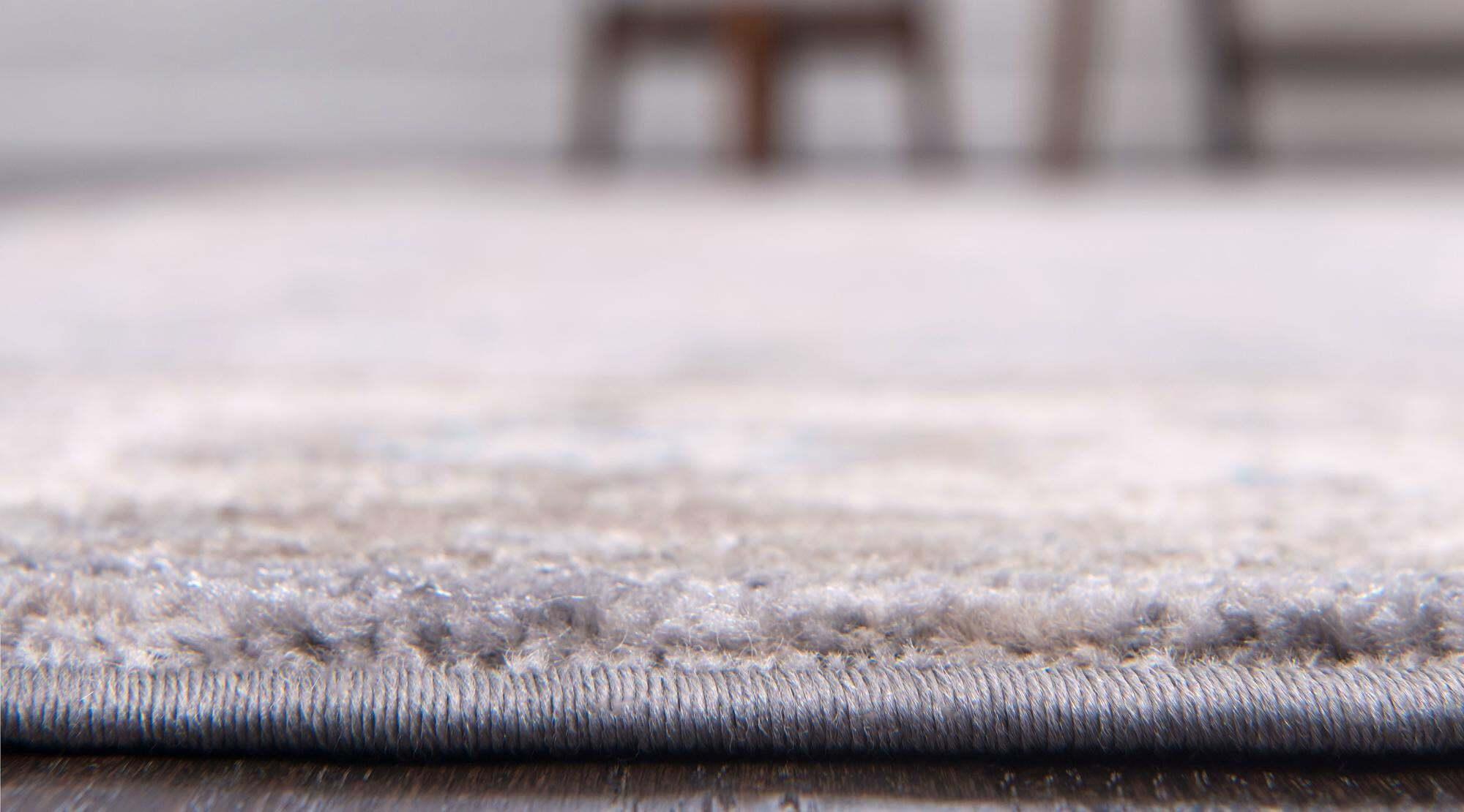 Unique Loom Indoor Rugs - Salzburg Border Rectangular 8x10 Rug Gray & Beige