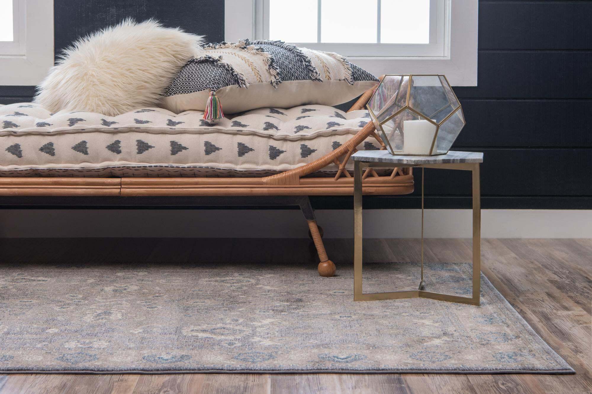 Unique Loom Indoor Rugs - Salzburg Border Rectangular 9x12 Rug Gray & Light Brown
