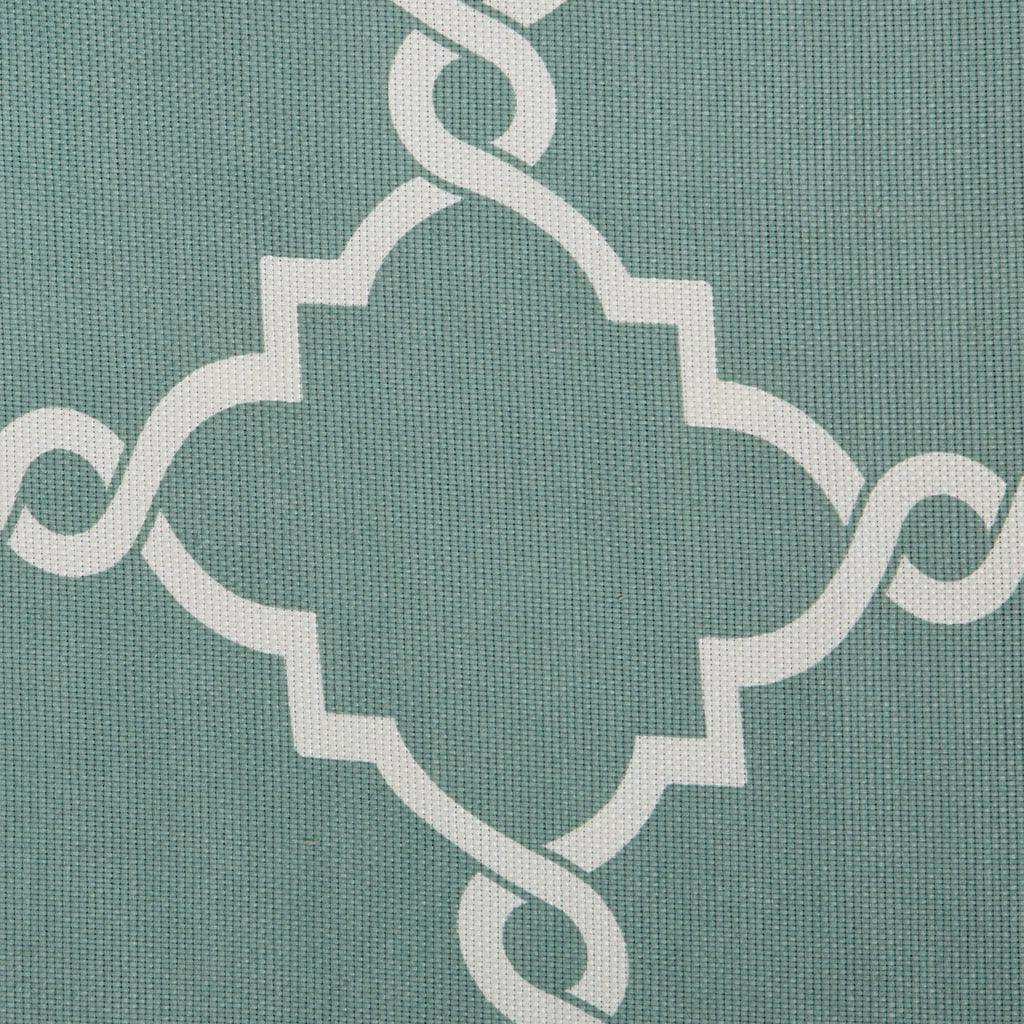 Olliix.com Curtains - Saratoga 63 H Fretwork Print Grommet Top Window Curtain Seafoam