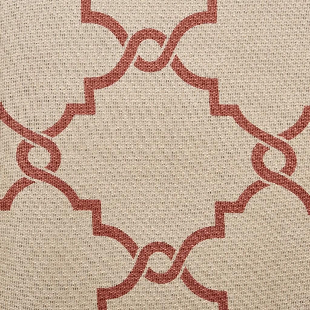 Olliix.com Curtains - Saratoga 84 H Fretwork Print Grommet Top Window Curtain Beige & Spice