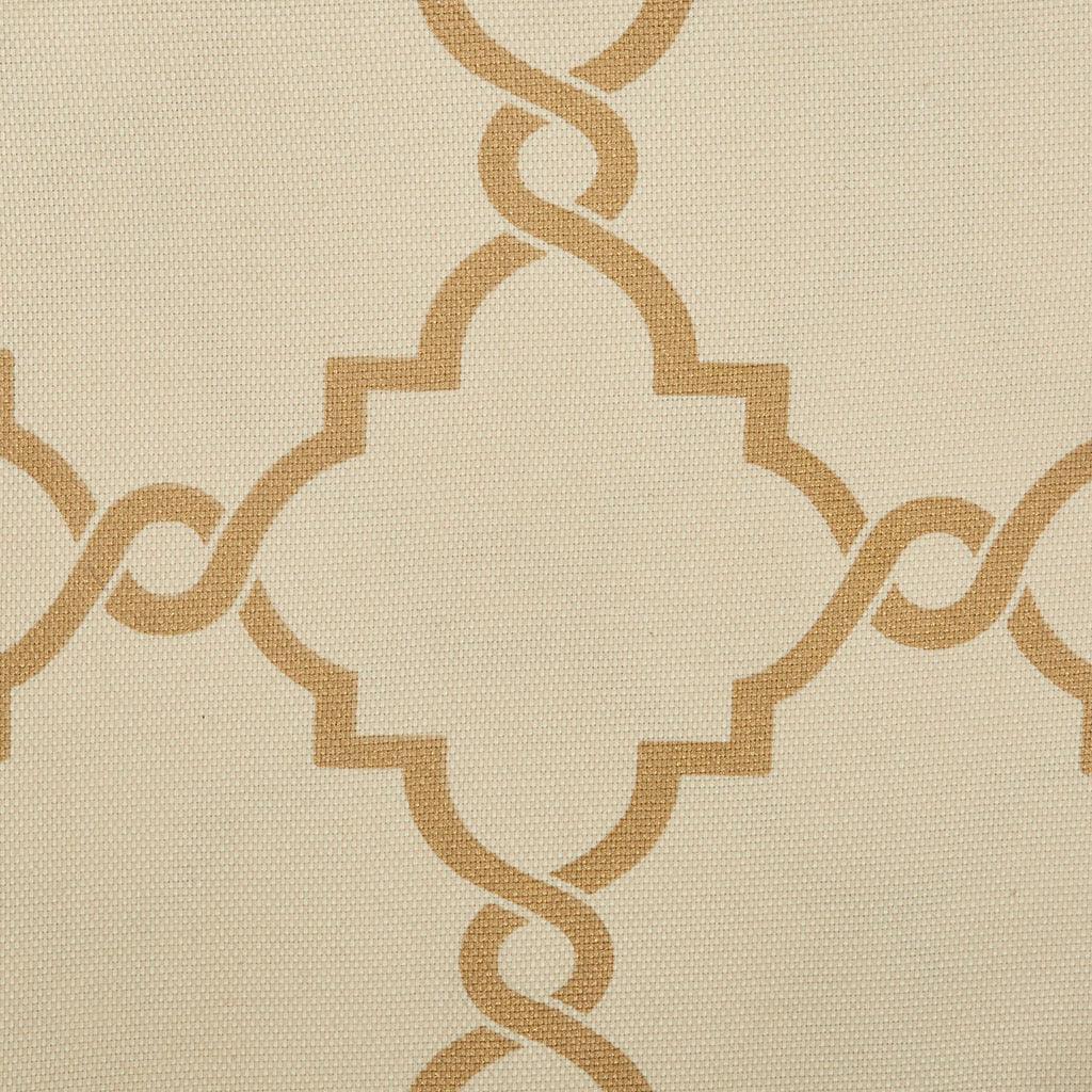 Olliix.com Curtains - Saratoga 95 H Fretwork Print Grommet Top Window Curtain Beige & Gold