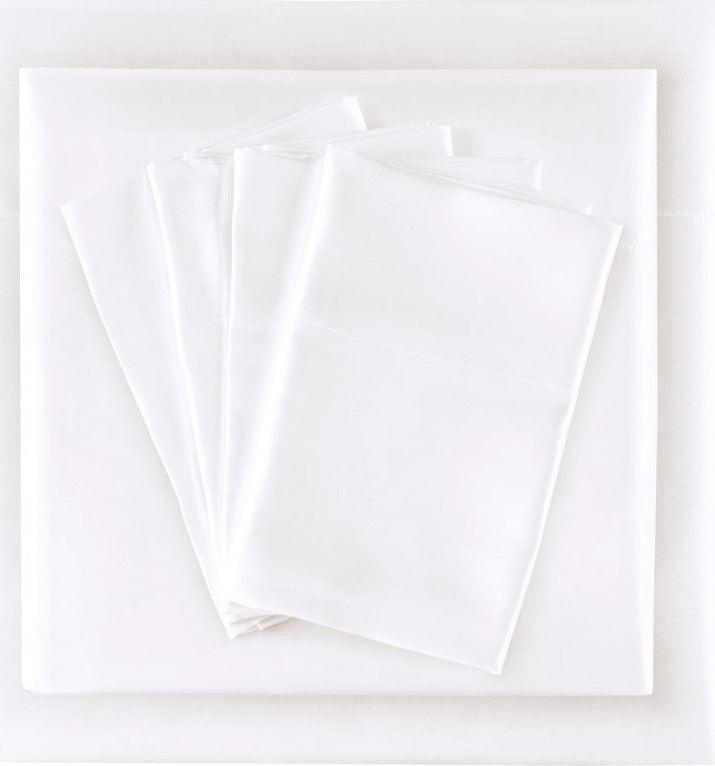 Olliix.com Sheets & Sheet Sets - Satin Cal King Sheet Set White