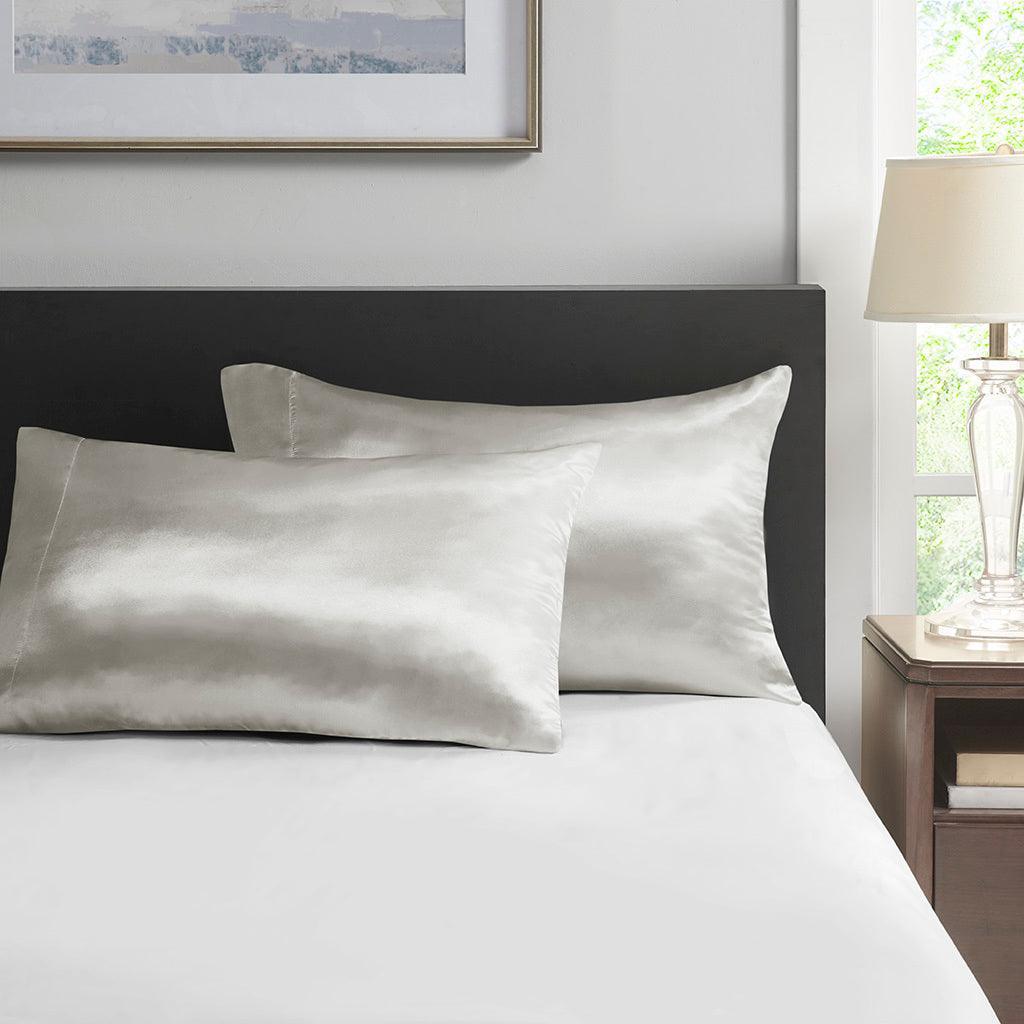 Olliix.com Pillowcases & Shams - Satin King Pillowcase Light Gray