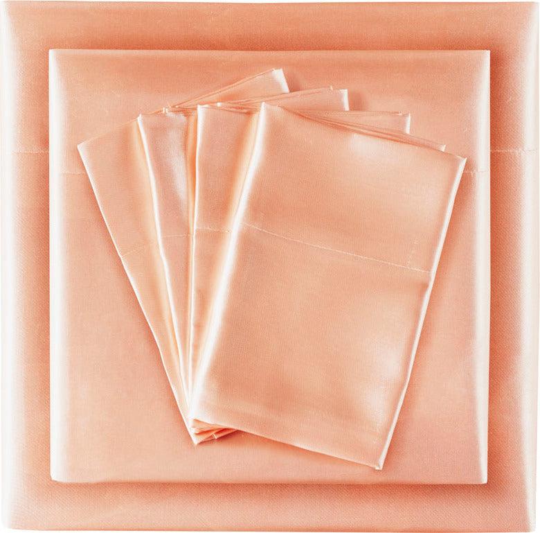 Olliix.com Sheets & Sheet Sets - Satin King Sheet Set Blush
