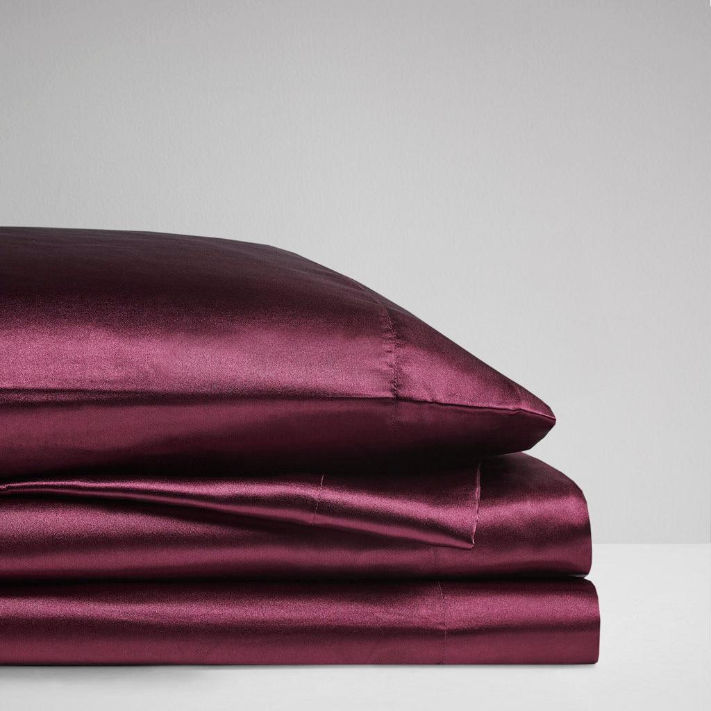 Olliix.com Sheets & Sheet Sets - Satin Queen Sheet Set Purple
