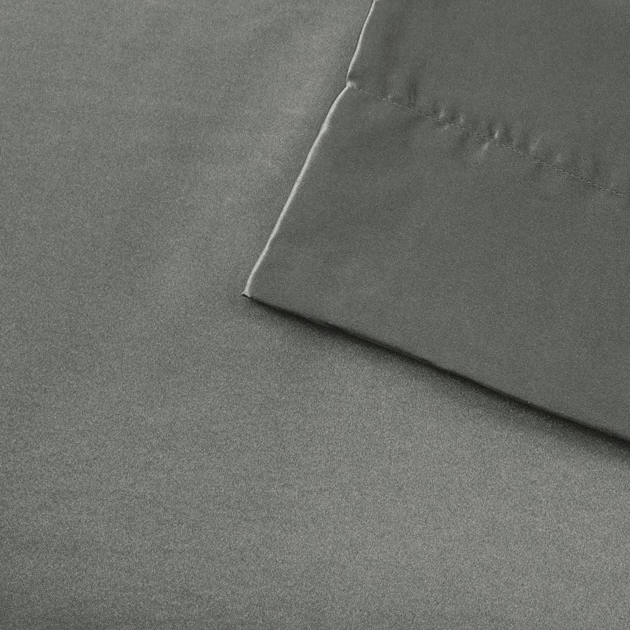 Olliix.com Sheets & Sheet Sets - Satin Wrinkle-Free Luxurious 6-Piece Sheet Set FULL Gray