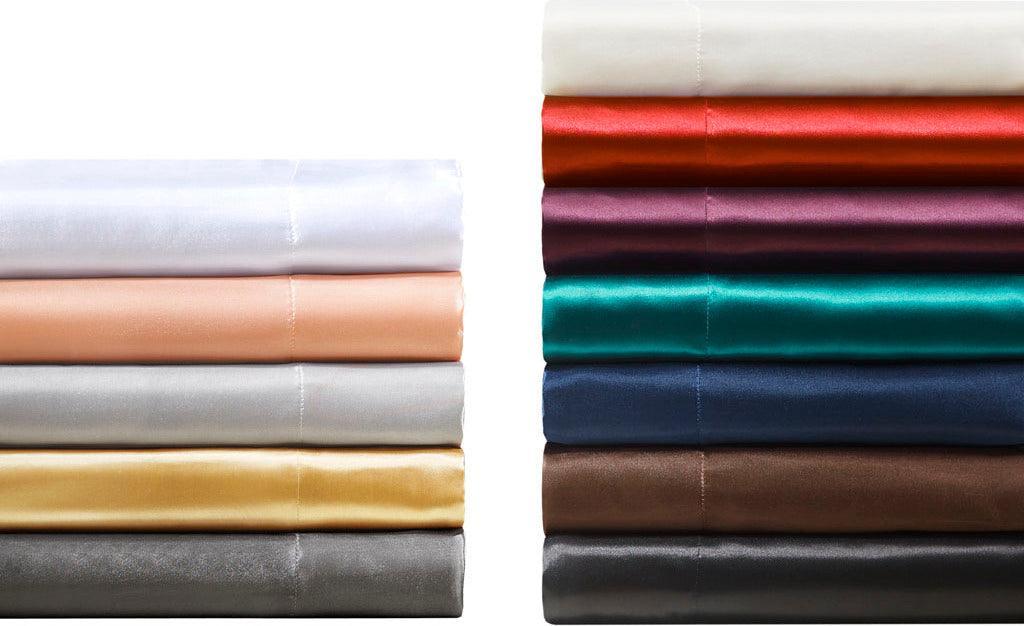 Olliix.com Sheets & Sheet Sets - Satin Wrinkle-Free Luxurious 6-Piece Sheet Set FULL Gray