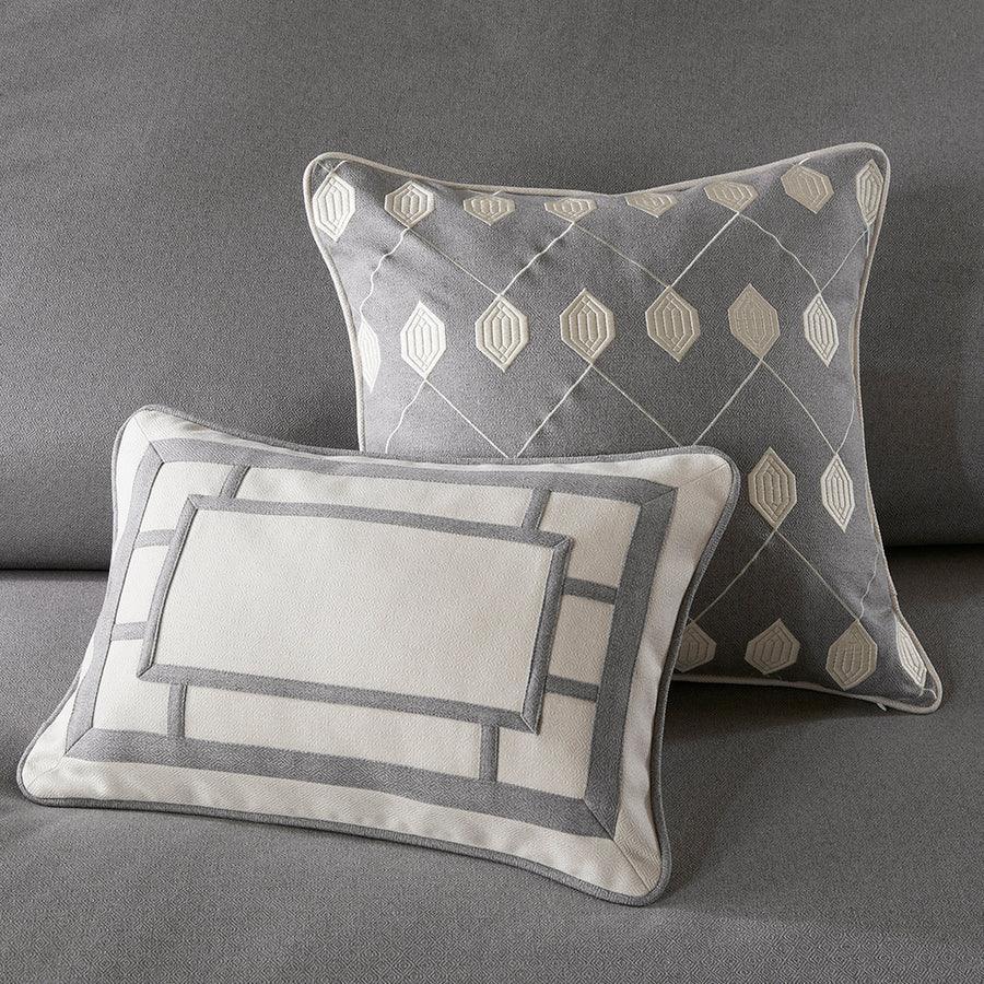 Olliix.com Comforters & Blankets - Savoy Comforter Set Gray Queen