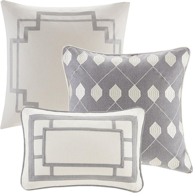 Olliix.com Comforters & Blankets - Savoy Transitional Comforter Set Gray King