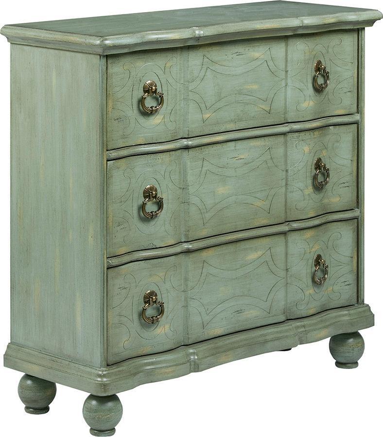 Olliix.com Chest of Drawers - Scroll Bun Foot Chest Green