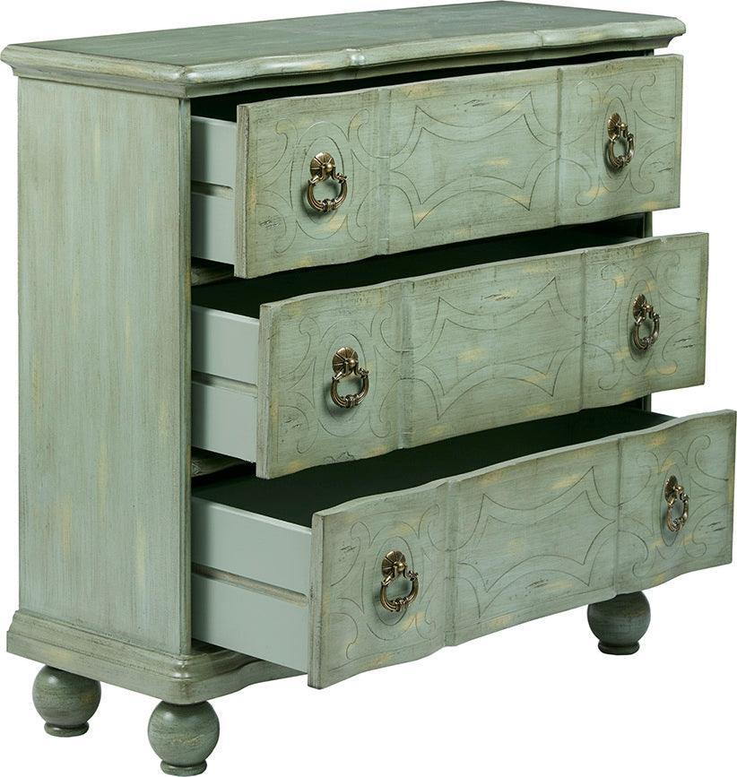 Olliix.com Chest of Drawers - Scroll Bun Foot Chest Green