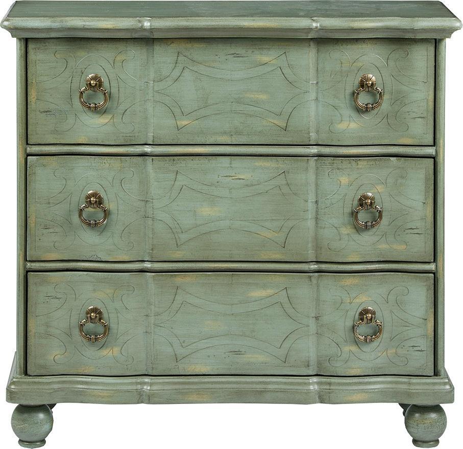Olliix.com Chest of Drawers - Scroll Bun Foot Chest Green