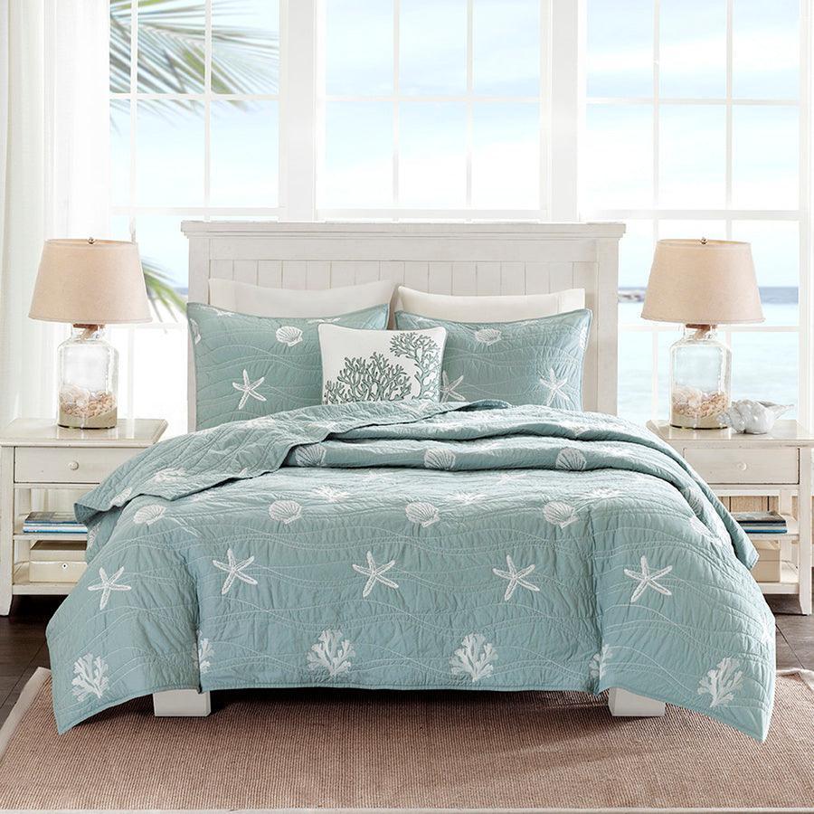 Olliix.com Comforters & Blankets - Seaside Full/Queen 4 Piece Coverlet Set Seafoam