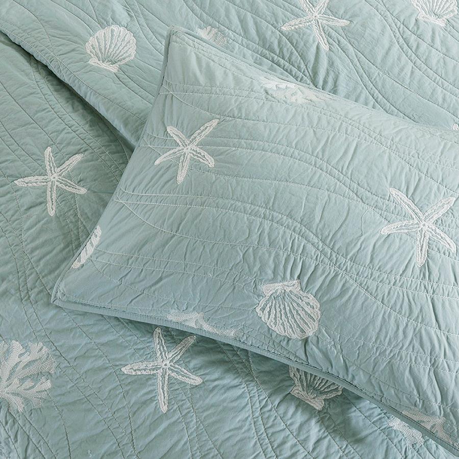 Olliix.com Comforters & Blankets - Seaside Full/Queen 4 Piece Coverlet Set Seafoam