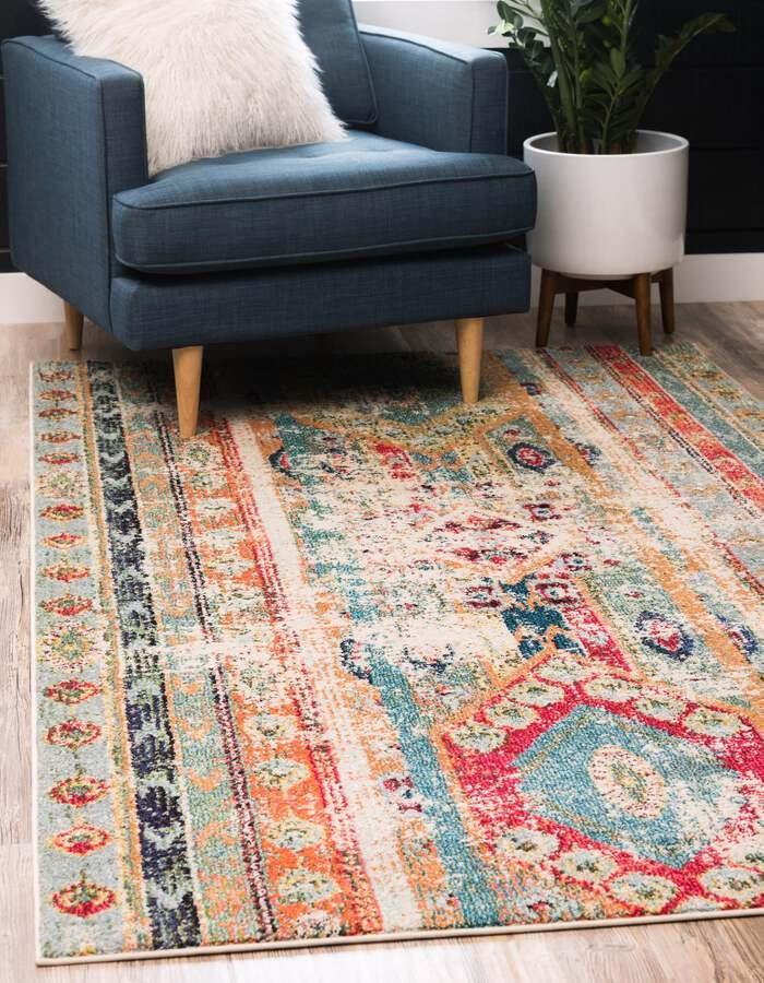 Unique Loom Indoor Rugs - Sedona Bohemian Palace Rectangular Rug Blue