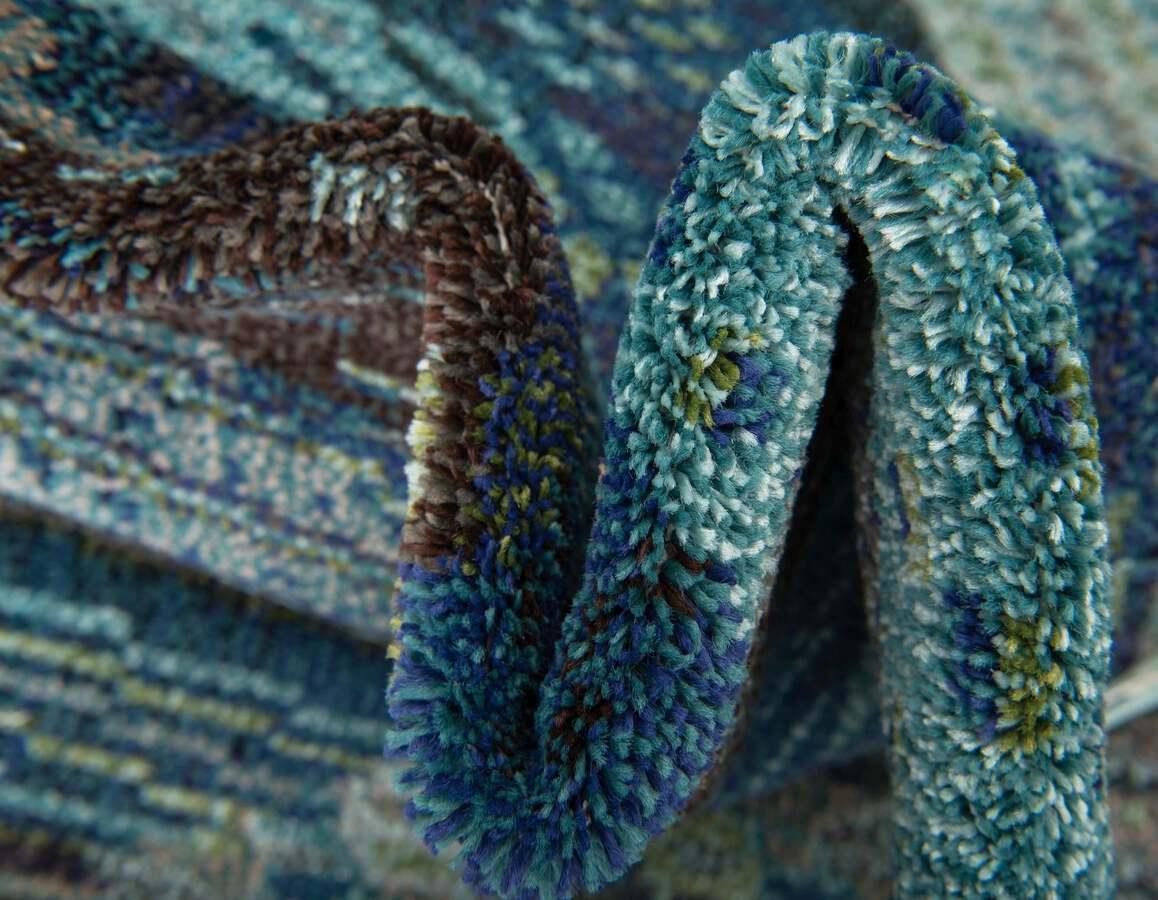 Unique Loom Indoor Rugs - Sedona Contemporary Palace Rectangular Rug Blue