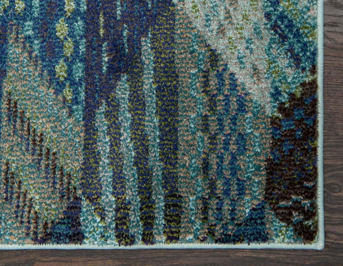 Unique Loom Indoor Rugs - Sedona Contemporary Palace Rectangular Rug Blue