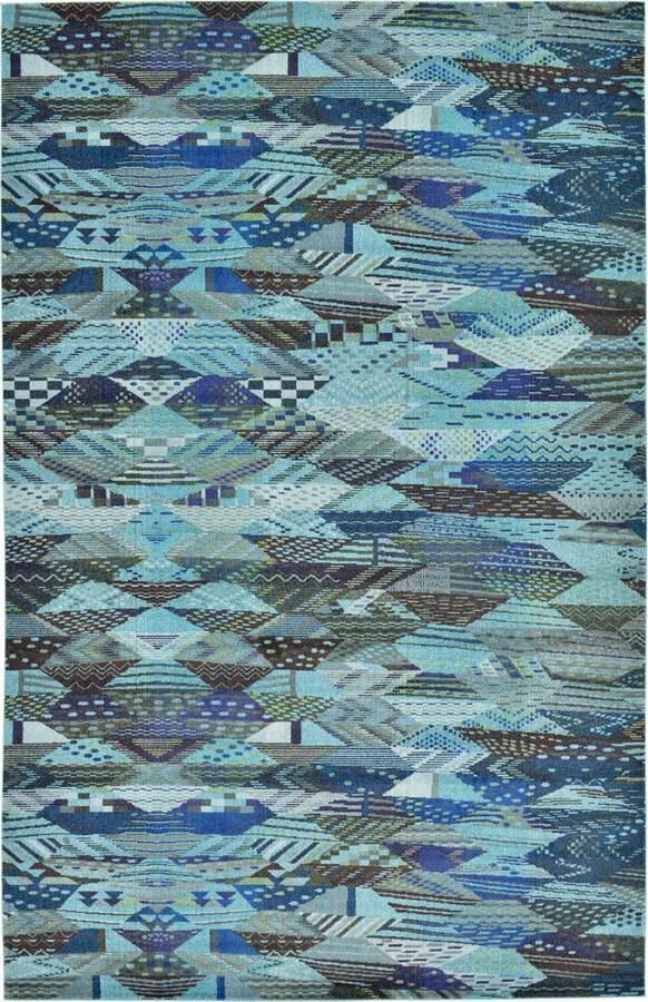Unique Loom Indoor Rugs - Sedona Contemporary Palace Rectangular Rug Blue