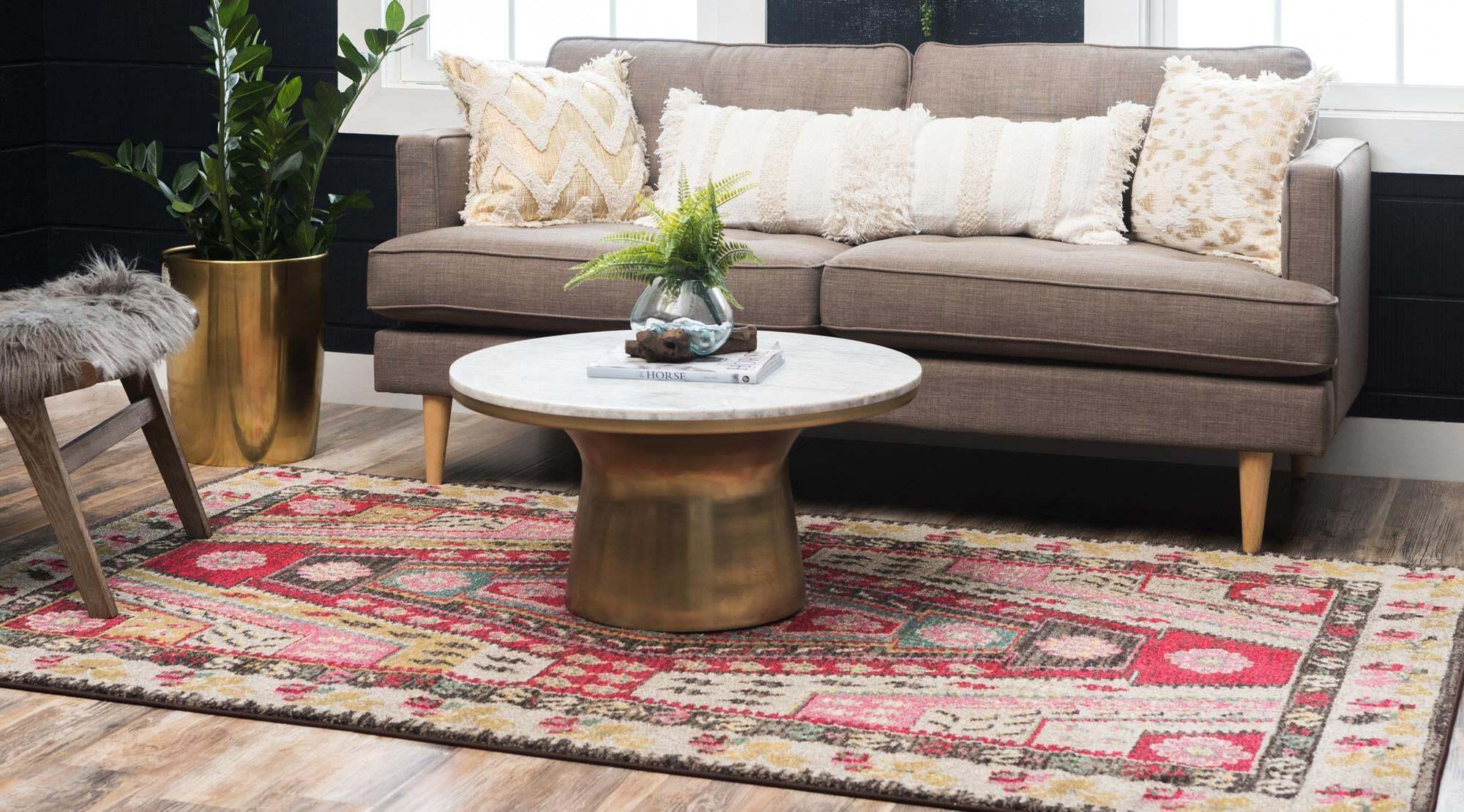 Unique Loom Indoor Rugs - Sedona Geometric Rectangular 9x12 Rug Multi & Red