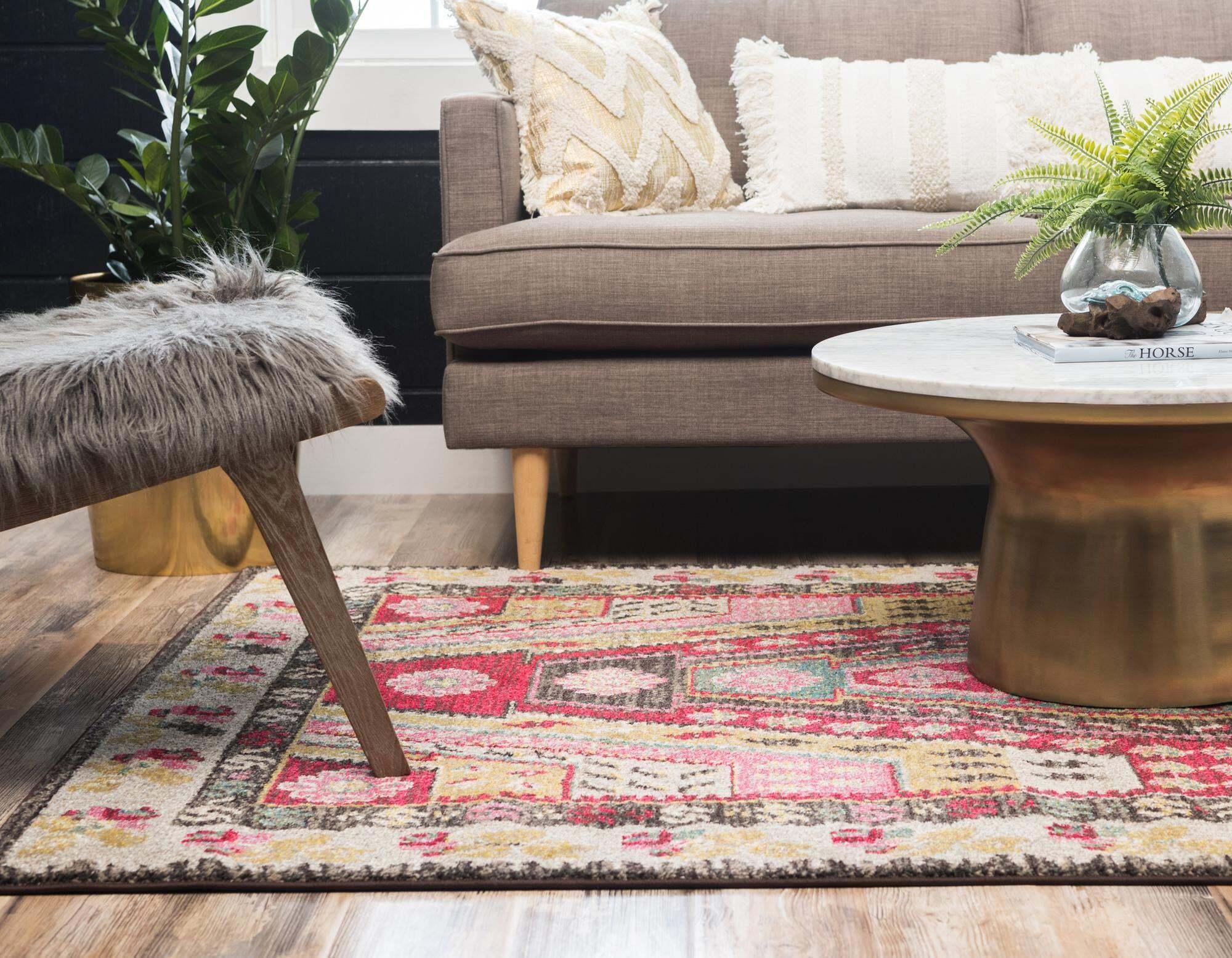 Unique Loom Indoor Rugs - Sedona Geometric Rectangular 9x12 Rug Multi & Red
