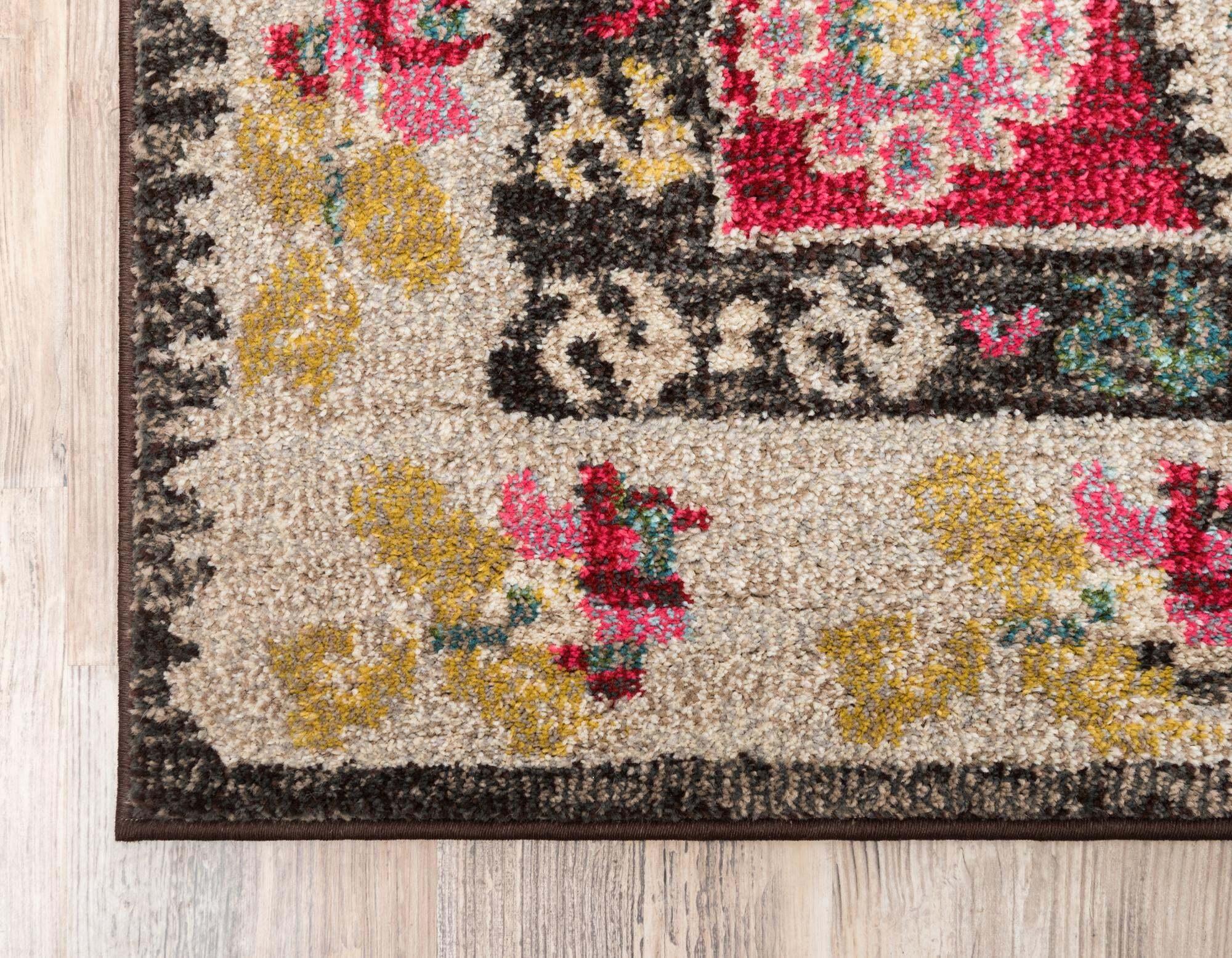 Unique Loom Indoor Rugs - Sedona Geometric Rectangular 9x12 Rug Multi & Red