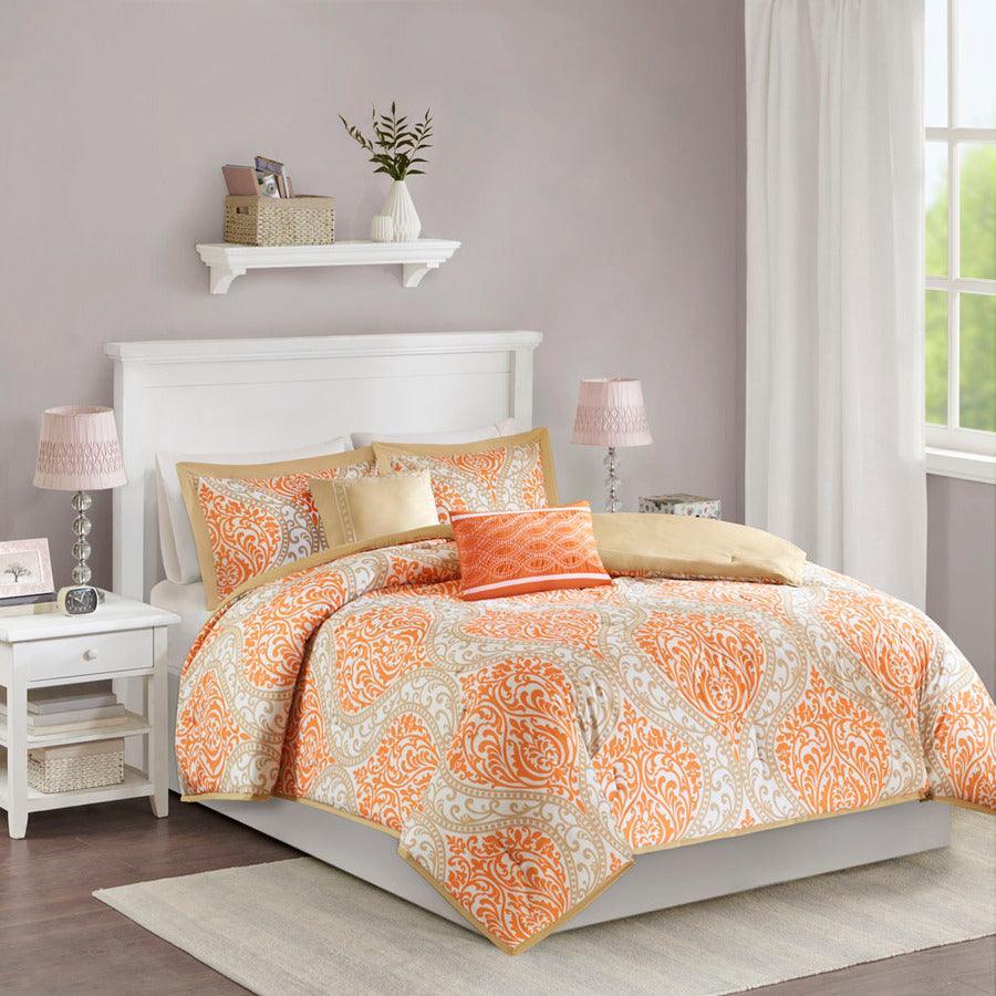 Olliix.com Comforters & Blankets - Senna Full/Queen Comforter Set Orange