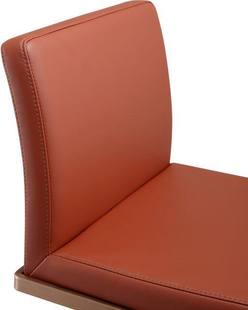 Tov Furniture Barstools - Sentinel Saddle Brown and Rose Gold Adjustable Stool