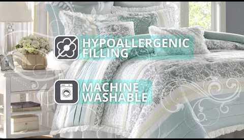 Olliix.com Comforters & Blankets - Serena 36 " W 7 Piece Comforter Set Gray Cal King