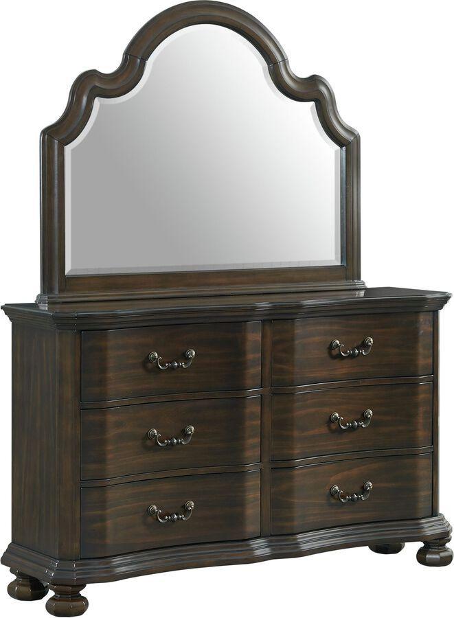 Elements Dressers - Serena 6-Drawer Dresser with Mirror Espresso