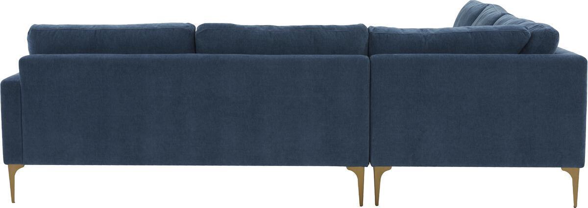 Tov Furniture Sectional Sofas - Serena Blue Velvet L-Sectional