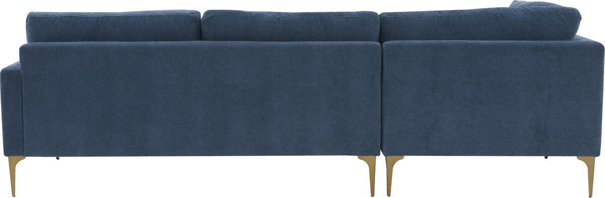Tov Furniture Sectional Sofas - Serena Blue Velvet LAF Chaise Sectional