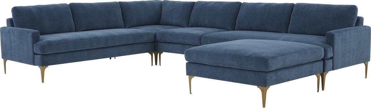 West elm blue store velvet sectional