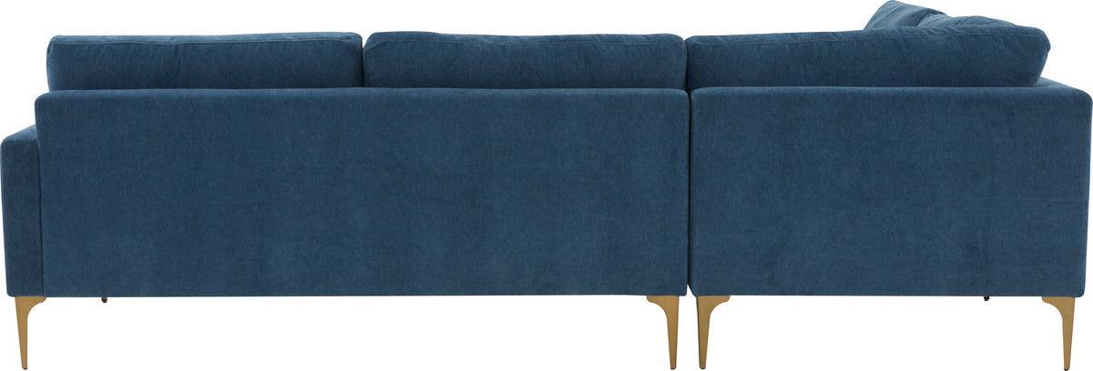 Tov Furniture Sectional Sofas - Serena Blue Velvet Large LAF Chaise Sectional